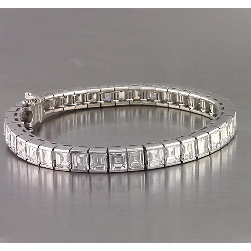 Echt Diamant Asscher Tennis Armband 26,65 Karat Weißgold Schmuck Neu