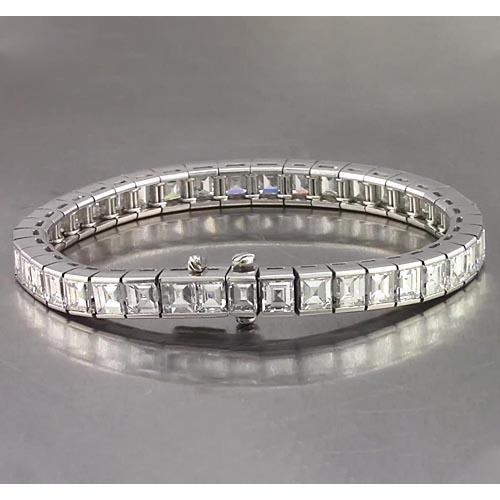 Echt Diamant Asscher Tennis Armband 26,65 Karat Weißgold Schmuck Neu