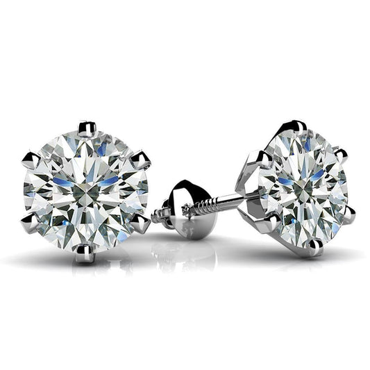 Echt Diamant Damen Ohrstecker 3 Ct. Schmuck Aus Weißgold