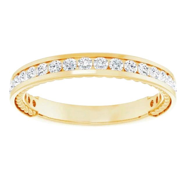 Echt Diamant Ehering 0,60 Karat Barfassung Gelbgold Schmuck