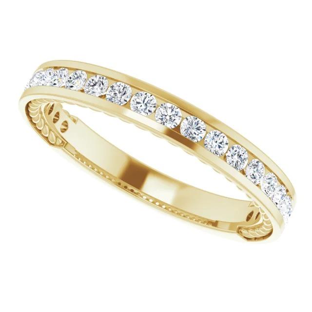 Echt Diamant Ehering 0,60 Karat Barfassung Gelbgold Schmuck