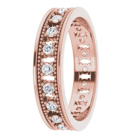 Echt Diamant Ewigkeit Band Antik-Stil 1 Karat Roségold 14K