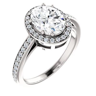 Echt Diamant Halo Ring 3.70 Karat Oval Damen Schmuck