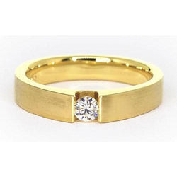 Echt Diamant Herrenring Gelbgold 14K 0,75 Karat Tension Set