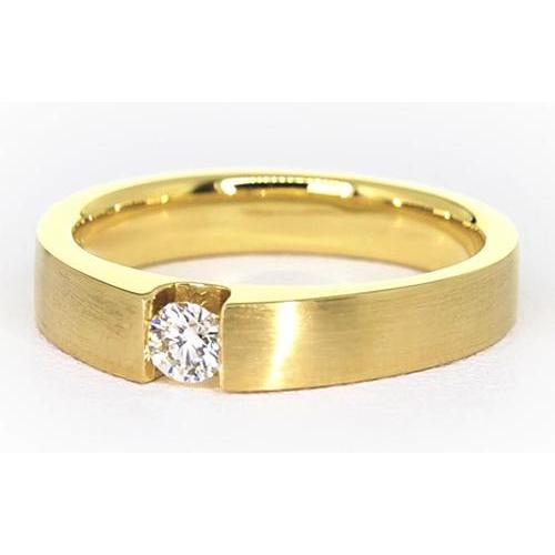 Echt Diamant Herrenring Gelbgold 14K 0,75 Karat Tension Set