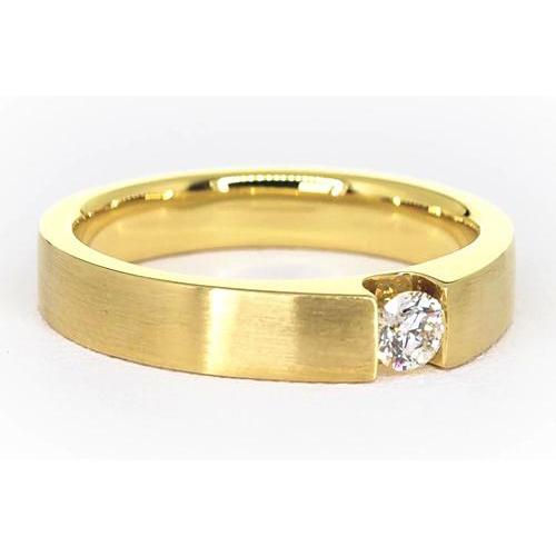 Echt Diamant Herrenring Gelbgold 14K 0,75 Karat Tension Set