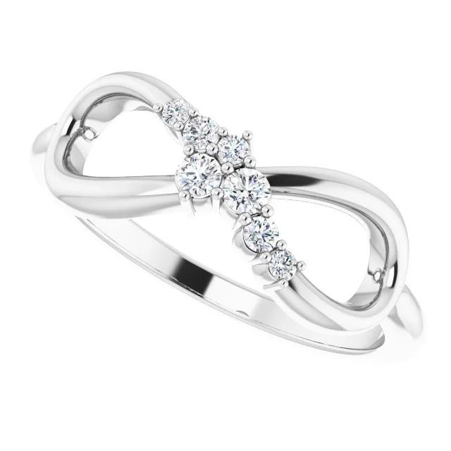 Echt Diamant Hochzeitsjubiläumsband 0,39 Karat Infinity Damenschmuck