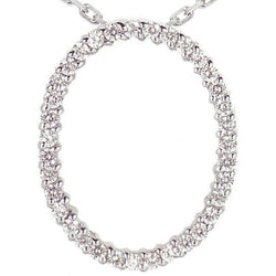 Echt Diamant Ovale Form Damen Anhänger 2,70 Karat Weißgold Halskette