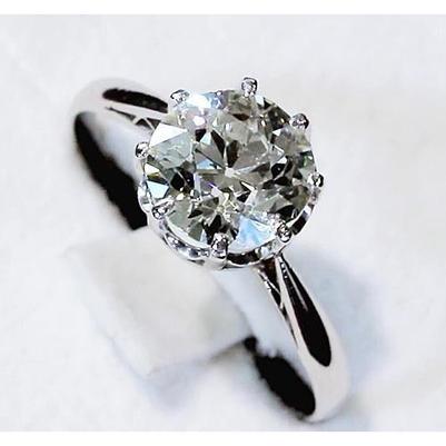 Echt Diamant Solitaire Ring 2.50 Karat Old Mine Klassischer Damenschmuck