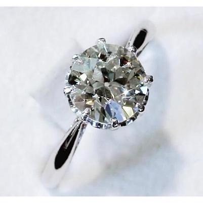 Echt Diamant Solitaire Ring 2.50 Karat Old Mine Klassischer Damenschmuck