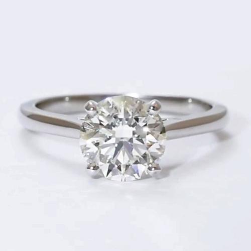 Echt Diamant Solitaire Ring 2 Karat Klasse Rundschliff Weißgold 14K Schmuck