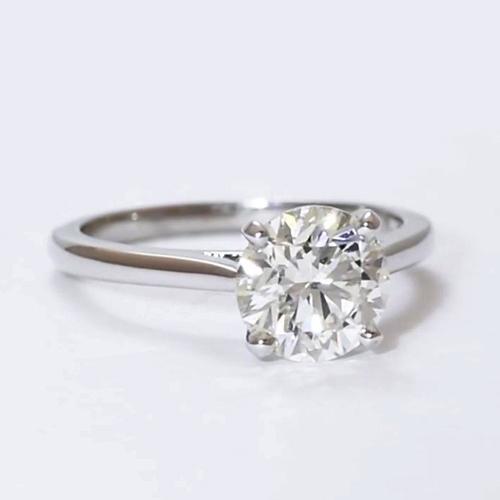 Echt Diamant Solitaire Ring 2 Karat Klasse Rundschliff Weißgold 14K Schmuck