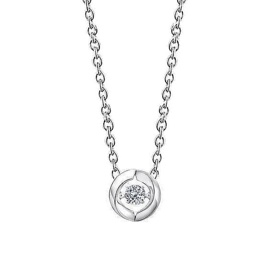 Echt Diamant Solitaire Women Necklace Pendant 0.50 Carat White Gold 14K