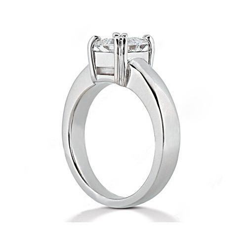 Echt Diamant Solitärring Mit Prinzessinnenschliff 0,75 Ct. Weißgold 14K Neu