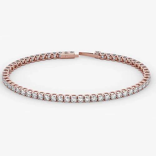 Echt Diamant Tennisarmband 5,90 Karat Roségold 14K Schmuck