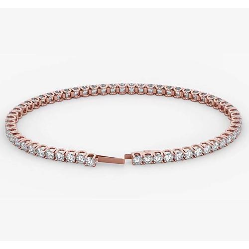 Echt Diamant Tennisarmband 5,90 Karat Roségold 14K Schmuck