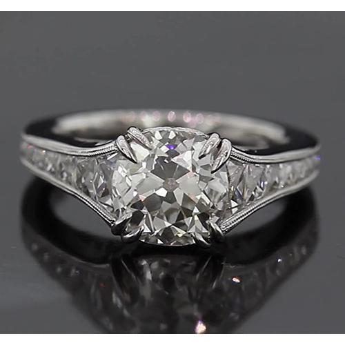 Echt Diamant Verlobungsring 3,50 Karat Old Mine Vintage-Stil Schmuck Neu