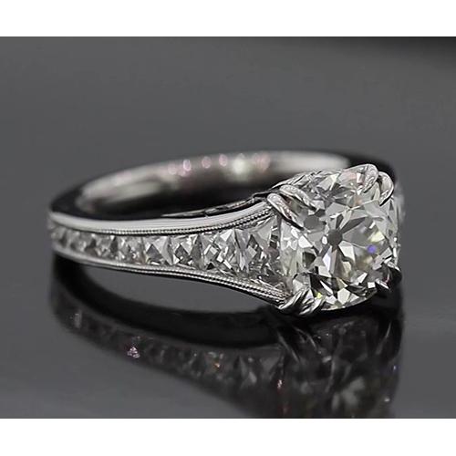 Echt Diamant Verlobungsring 3,50 Karat Old Mine Vintage-Stil Schmuck Neu