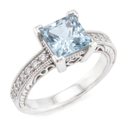 Echter Aquamarin Ring 16 Karat