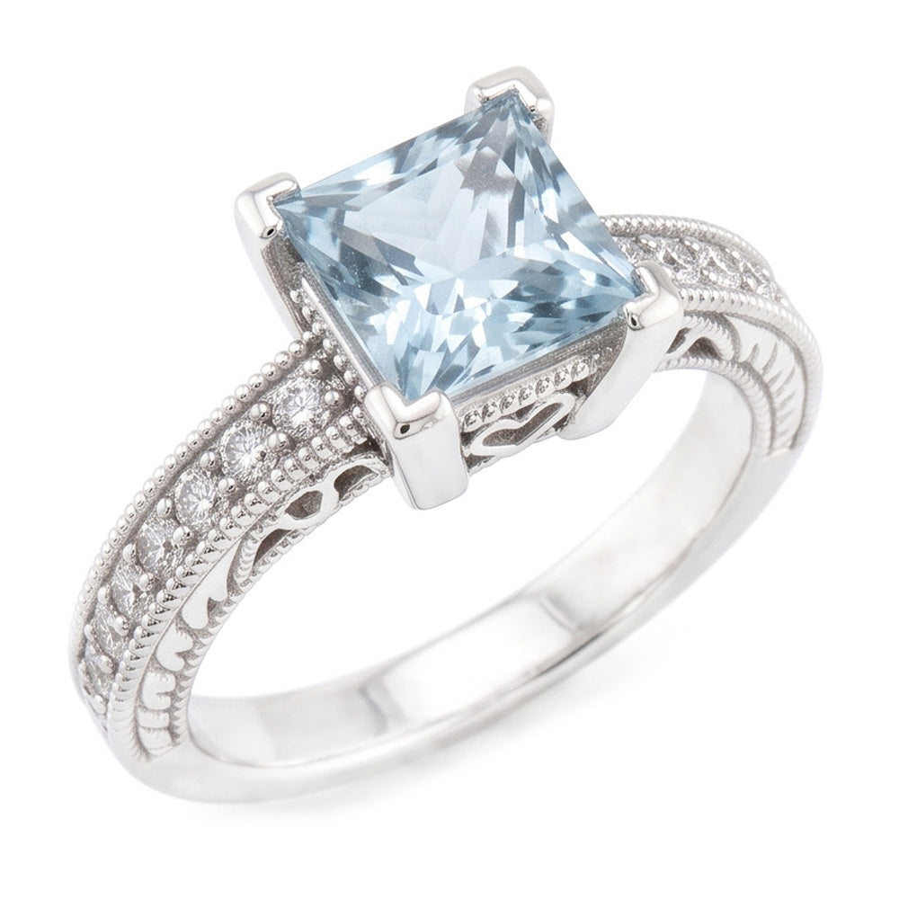 Echter Aquamarin Ring 16 Karat