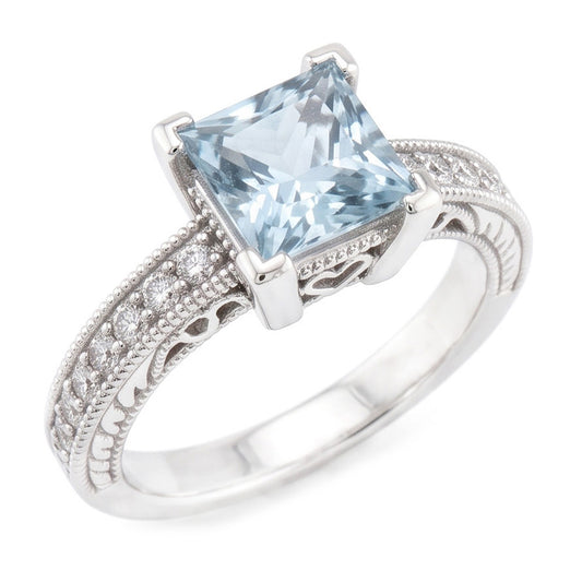 Echter Aquamarin Ring 16 Karat