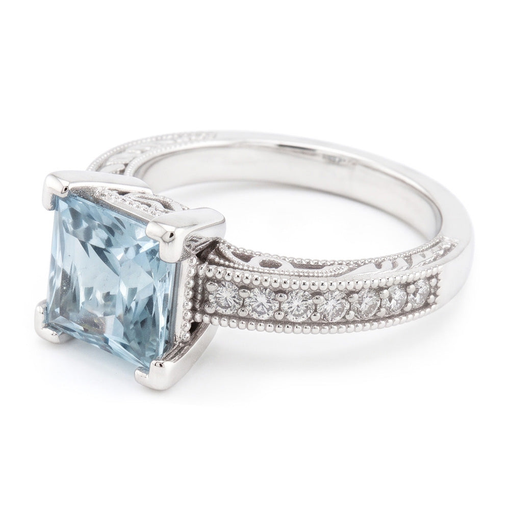 Echter Aquamarin Ring 16 Karat
