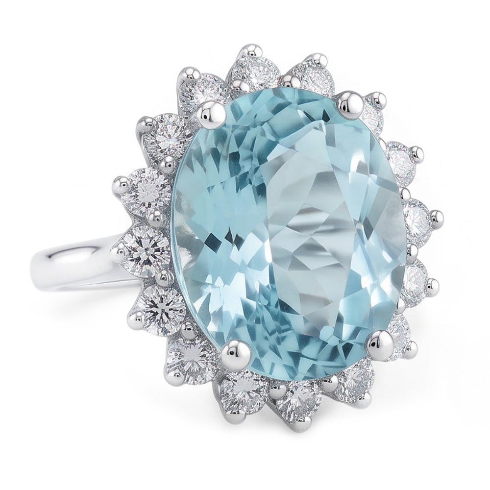 Echter Aquamarin Ring 9.75 Karat