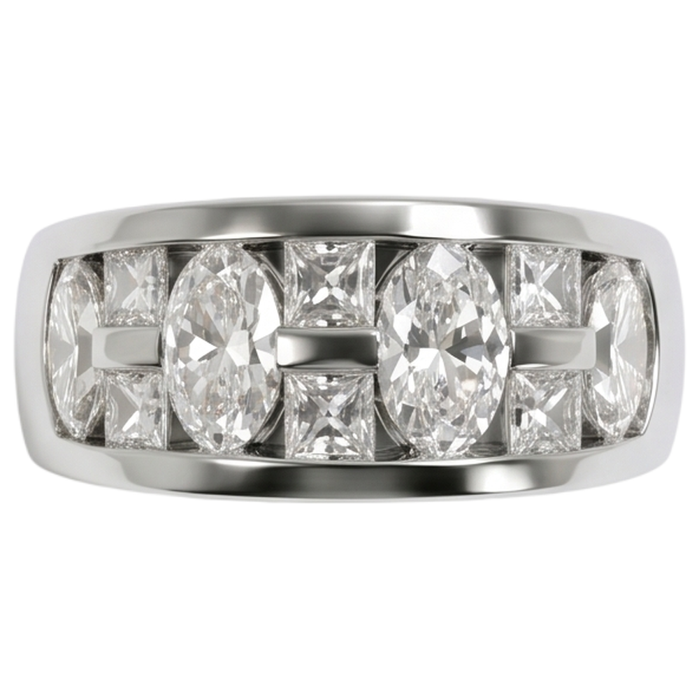 Echter Diamant Memoire-Ring 5 Karat - 14K Weissgold