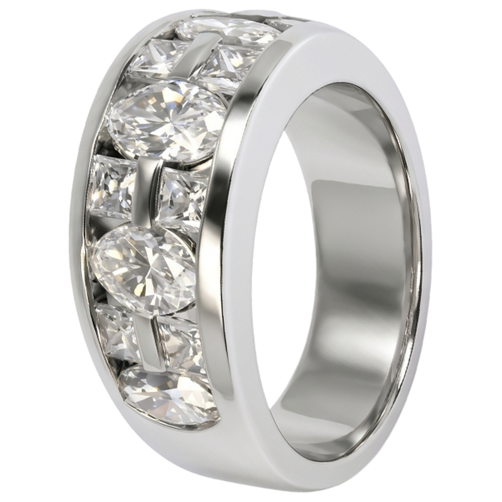 Echter Diamant Memoire-Ring 5 Karat - 14K Weissgold