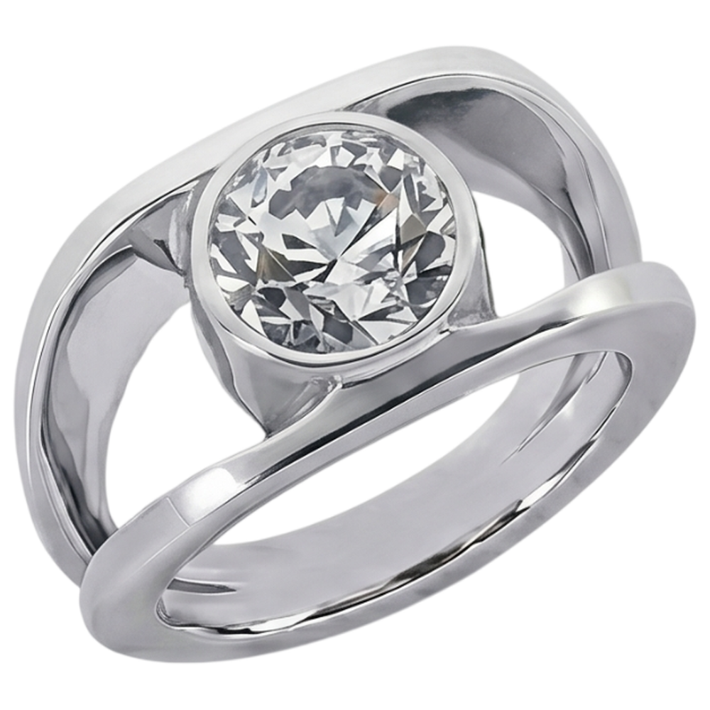 Echter Diamant Ring 1.50 Karat - 14K Weissgold