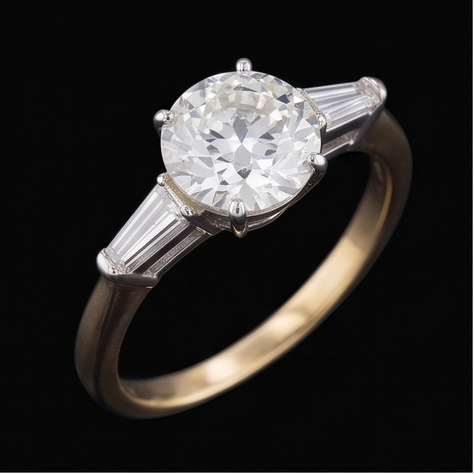 Echter Diamant Ring 2.50 Karat - 14K Bicolor Gold