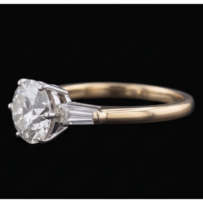 Echter Diamant Ring 2.50 Karat - 14K Bicolor Gold