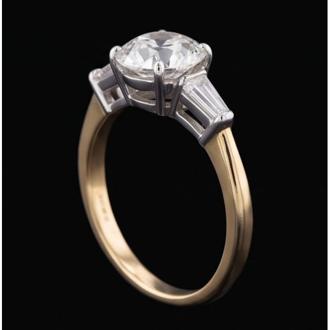 Echter Diamant Ring 2.50 Karat - 14K Bicolor Gold