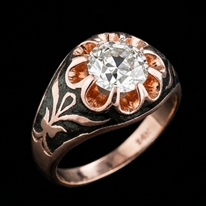 Echter Diamant Ring 2 Karat - 14K Bicolor Gold
