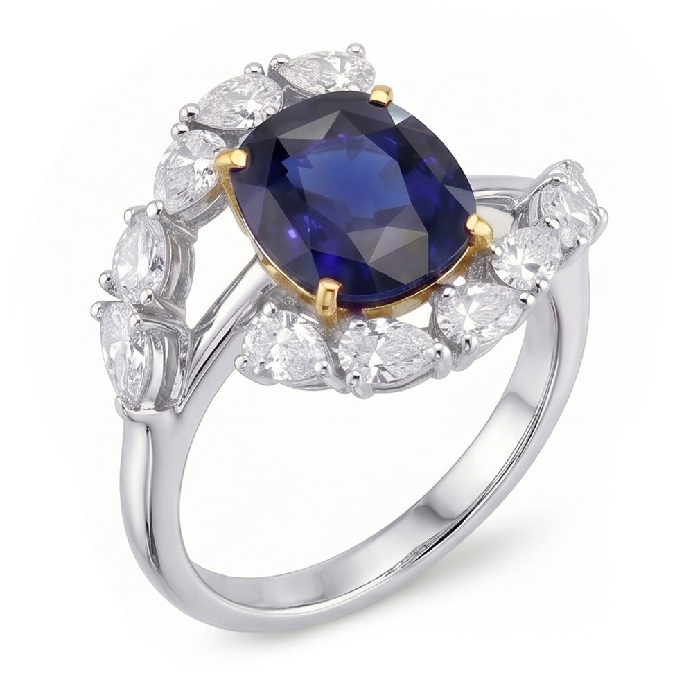Echter Diamant Ring 2 Karat - 14K Bicolor Gold
