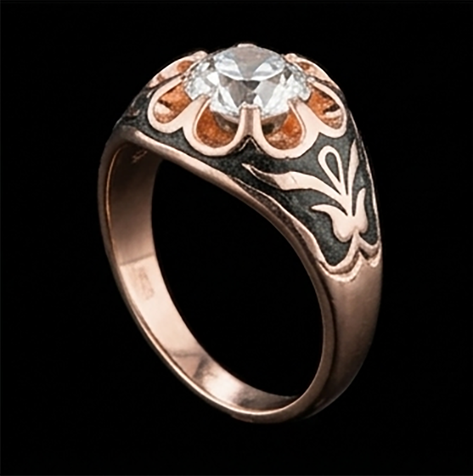 Echter Diamant Ring 2 Karat - 14K Bicolor Gold