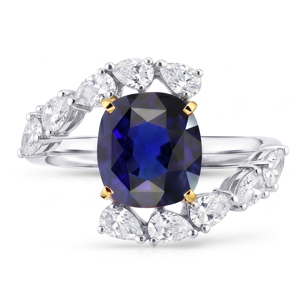 Echter Diamant Ring 2 Karat - 14K Bicolor Gold