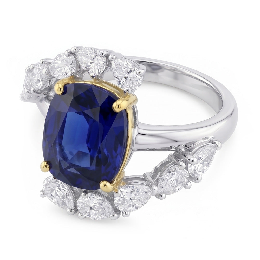 Echter Diamant Ring 2 Karat - 14K Bicolor Gold