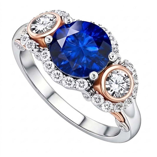 Echter Diamant Ring 3.50 Karat - 14K Bicolor Gold