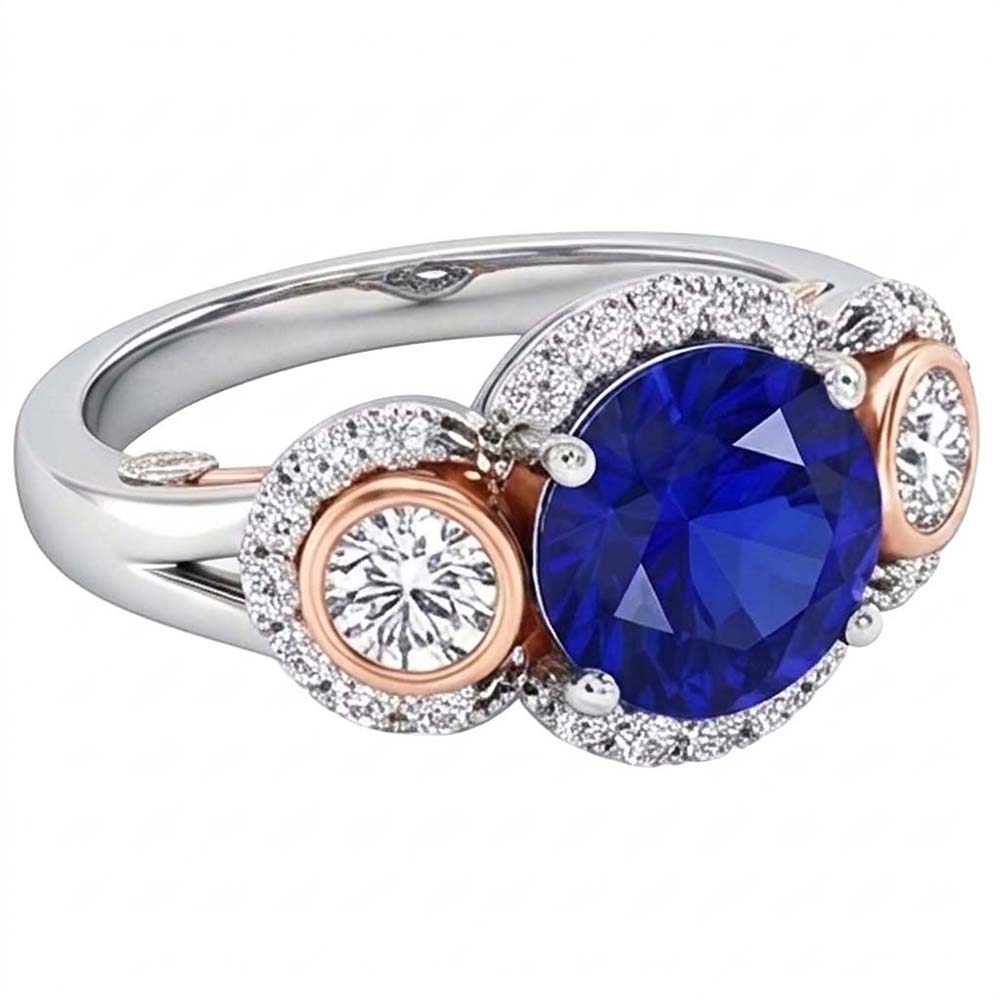 Echter Diamant Ring 3.50 Karat - 14K Bicolor Gold