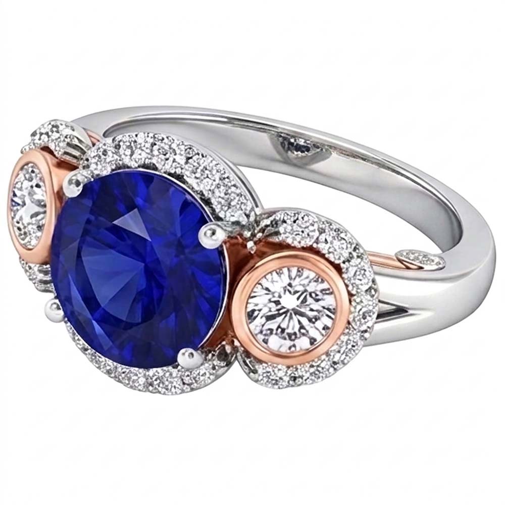 Echter Diamant Ring 3.50 Karat - 14K Bicolor Gold