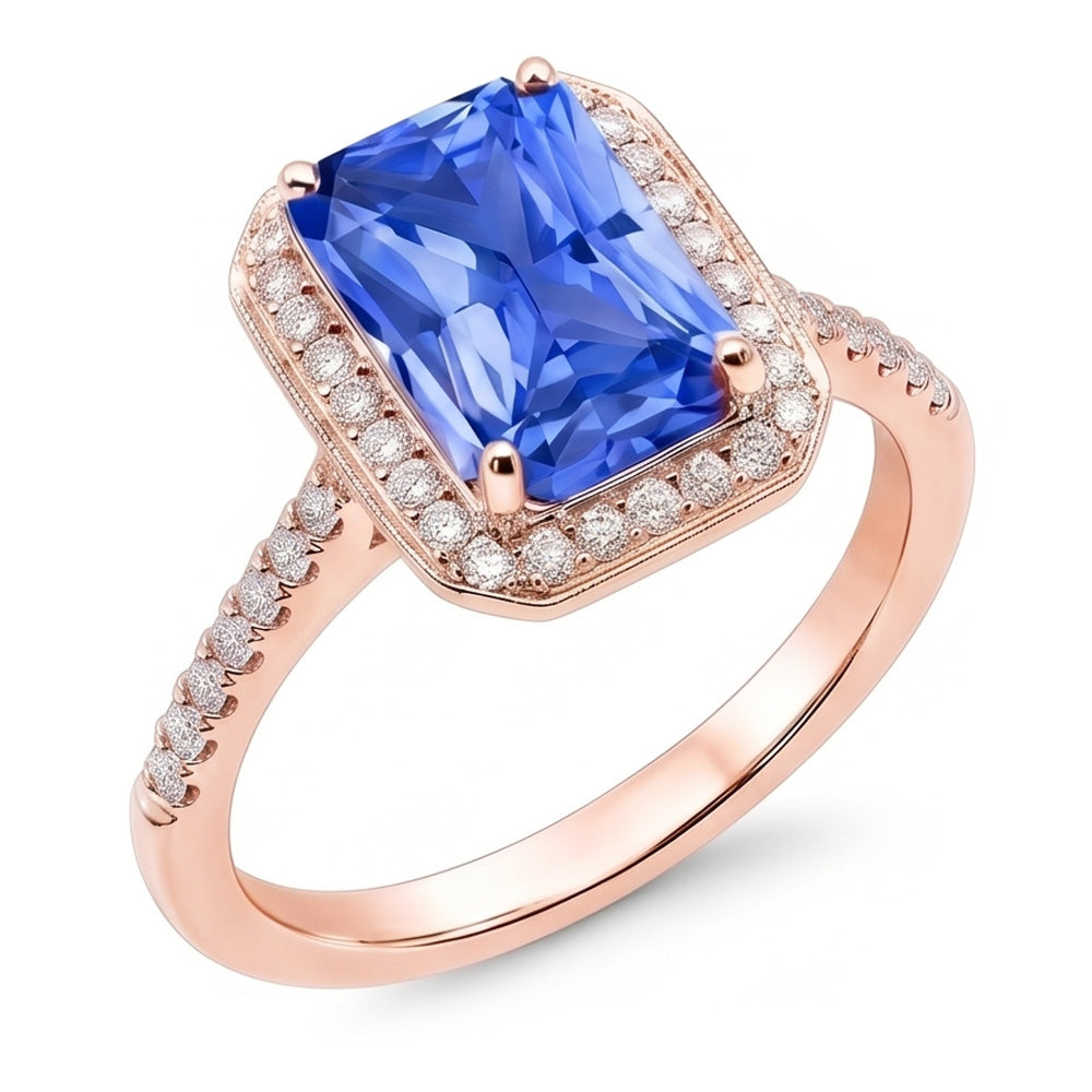 Echter Diamant Ring 3.50 Karat - 14K Roségold