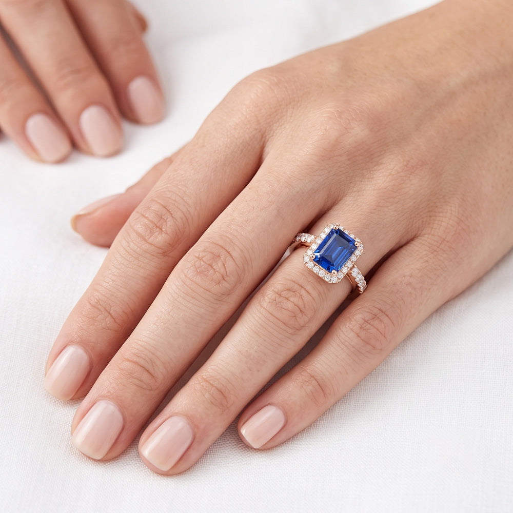 Echter Diamant Ring 3.50 Karat - 14K Roségold