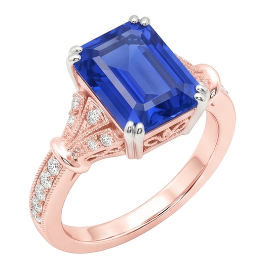 Echter Diamant Ring 3 Karat - 14K Bicolor Gold