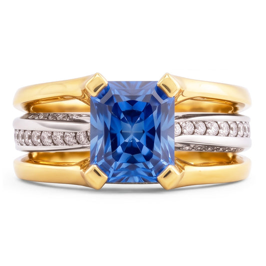 Echter Diamant Ring 3 Karat - 14K Bicolor Gold