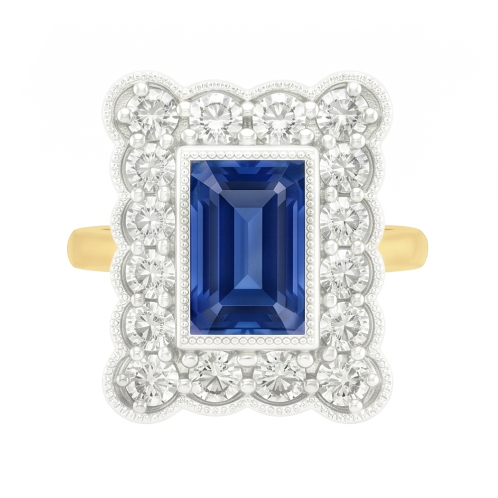 Echter Diamant Ring 3 Karat - 14K Bicolor Gold