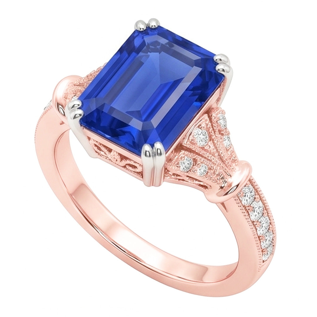 Echter Diamant Ring 3 Karat - 14K Bicolor Gold