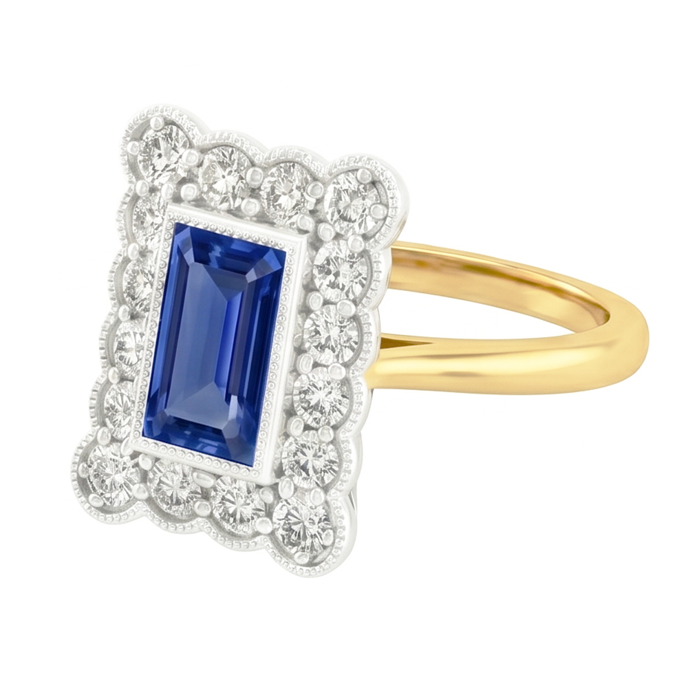Echter Diamant Ring 3 Karat - 14K Bicolor Gold