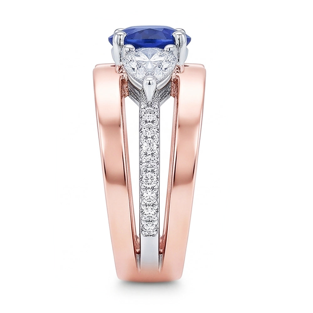 Echter Diamant Ring 3 Karat - 14K Bicolor Gold