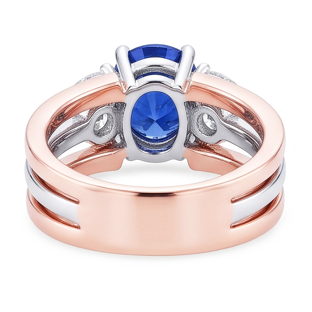 Echter Diamant Ring 3 Karat - 14K Bicolor Gold